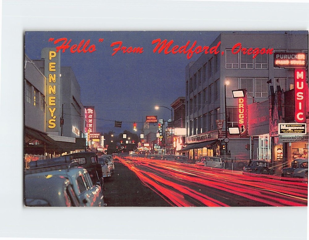 Postcard Hello From Medford Oregon USA