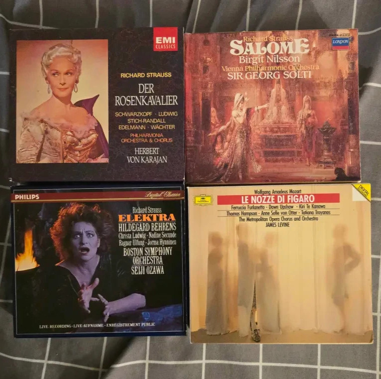 STRAUSS/MOZART 4 Opera CD Lot Sets Rosenkavalier Salome Figaro Elektra w/ Books