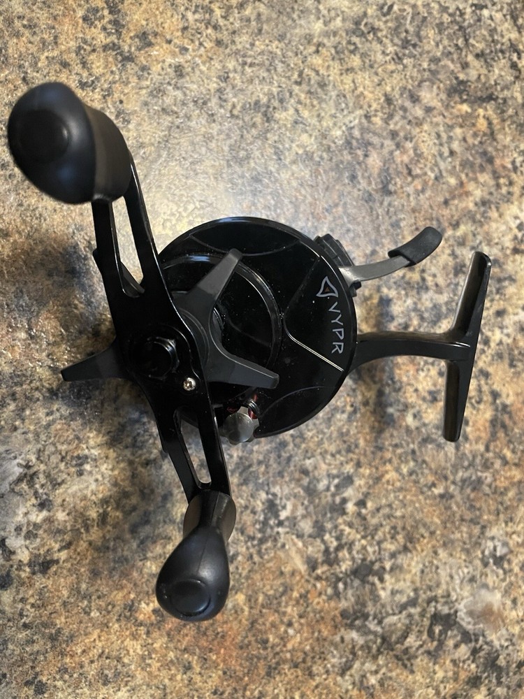 Ice Fishing Reel Lot: Frabill VYPR Inline; Mr. Crappie; Wally Marshall; etc.
