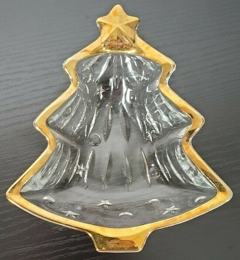 Studio Nova Glass Candy Dish Holiday Gold-tone Accent Yuletide Spirit Christmas-image