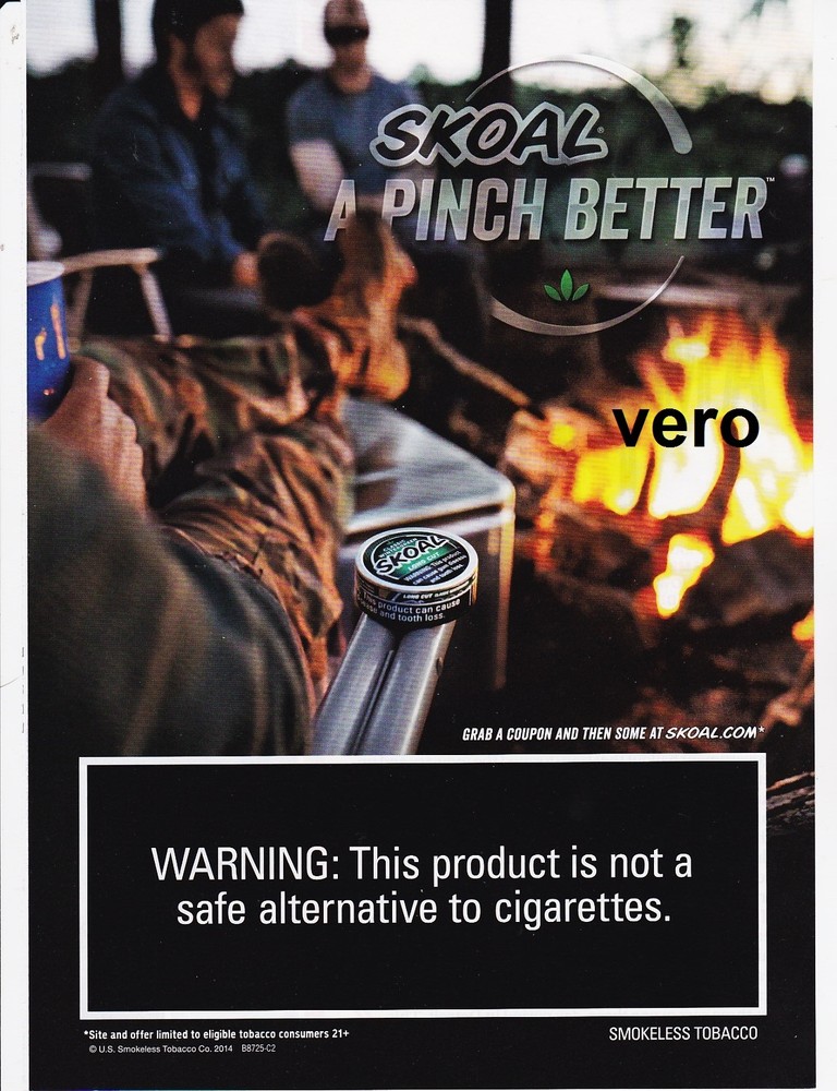 SKOAL 2014 magazine print ad page clipping smokeless chewing tobacco camp fire