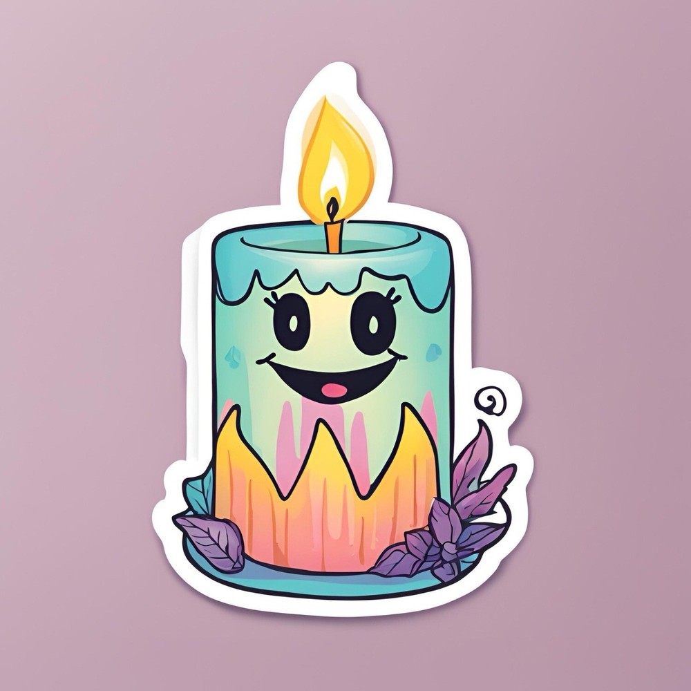 3x1.3” Happy Bright Candle AMAZING STICKER!