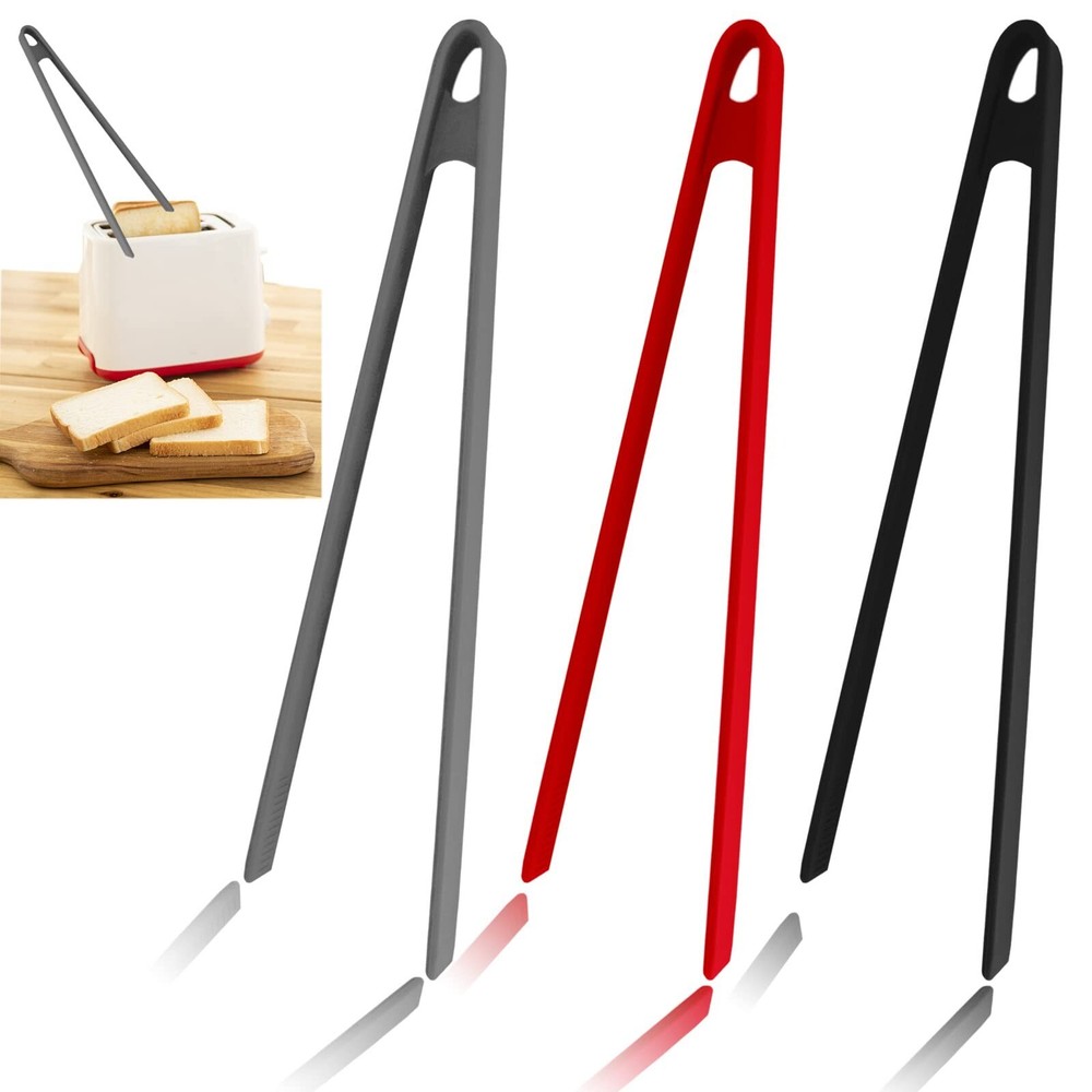 3PCS Silicone Toast Tongs, Trivet Tongs for Cooking, 11.8Inch Silicone Kitche...