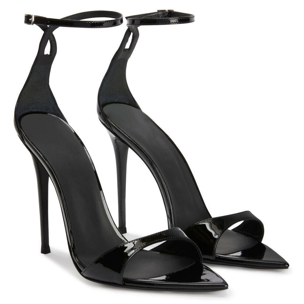 Women Pointed Toe Ankle Strap Stiletto Heel Sandals with Buckle Oversize Chic Design