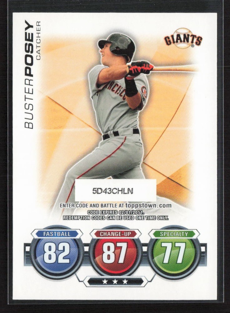 2010 Topps Update #NNO Buster Posey Attax Code Cards