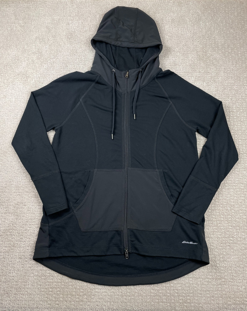 Eddie Bauer Jacket Womens XL Hooded Sweatshirt Full Zip Outdoors Hiking Camping