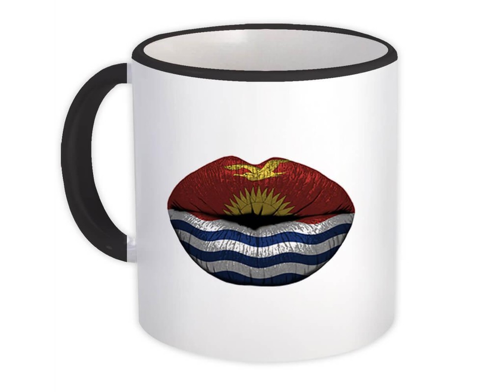Gift Mug : Lips Kittitian Flag Kiribati Expat Country For Her Women Feminine