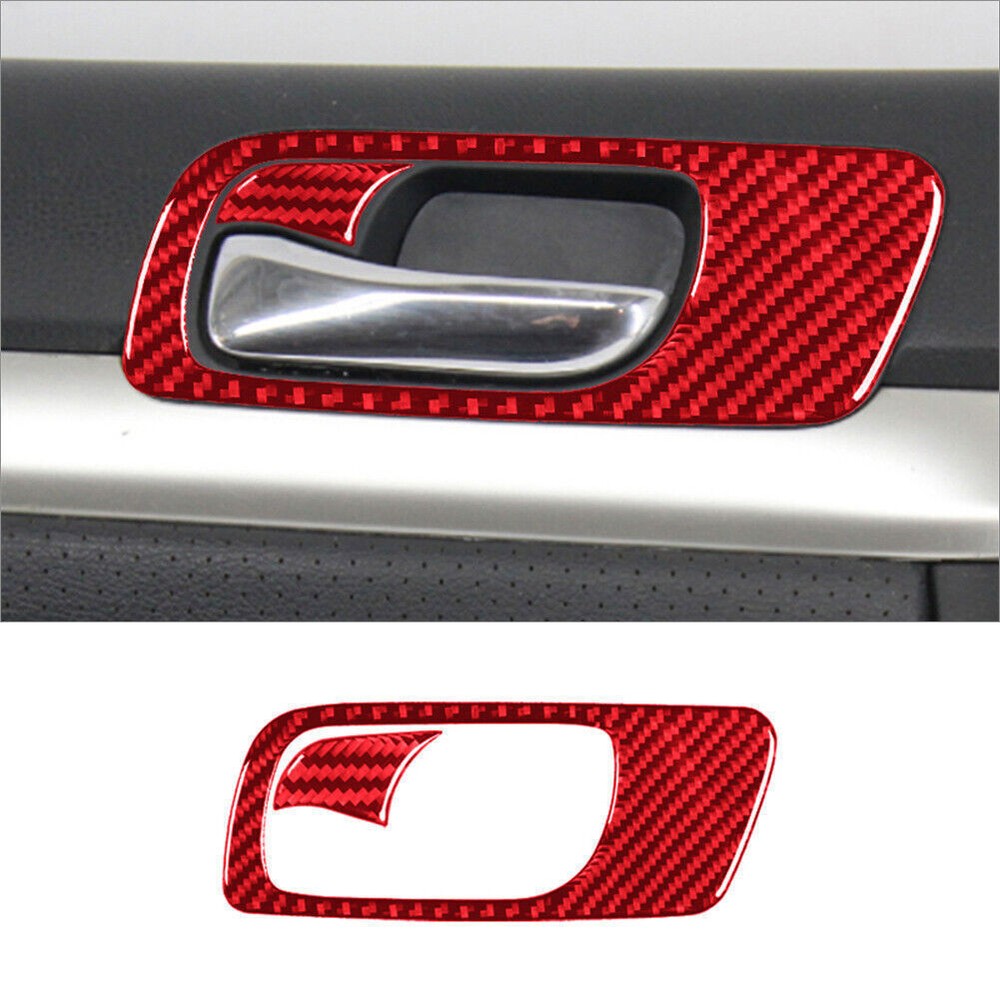 Acura TSX Red Carbon Fiber Interior Door Handle Cover Trim 2-Piece Set