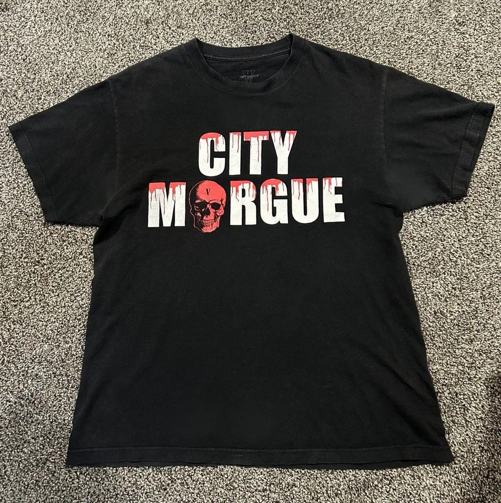 VLONE x City Morgue Drip Tee Double-Sided Graphic T-Shirt Black Red White M