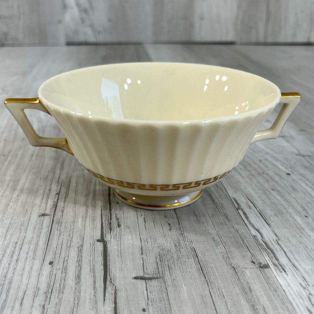 Vintage White Textured Gold Trim Tea Cup No Markings