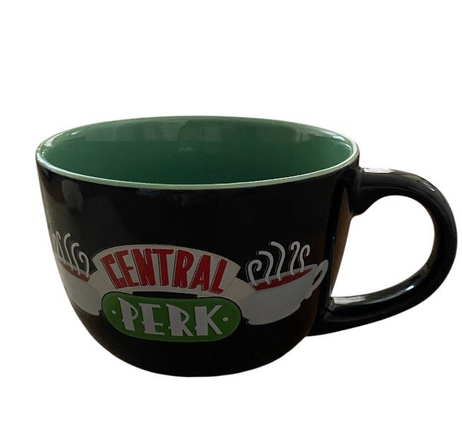 Friends Central Perk Coffee Mug Cup 24 Oz Ceramic Large Black Green Latte Soup