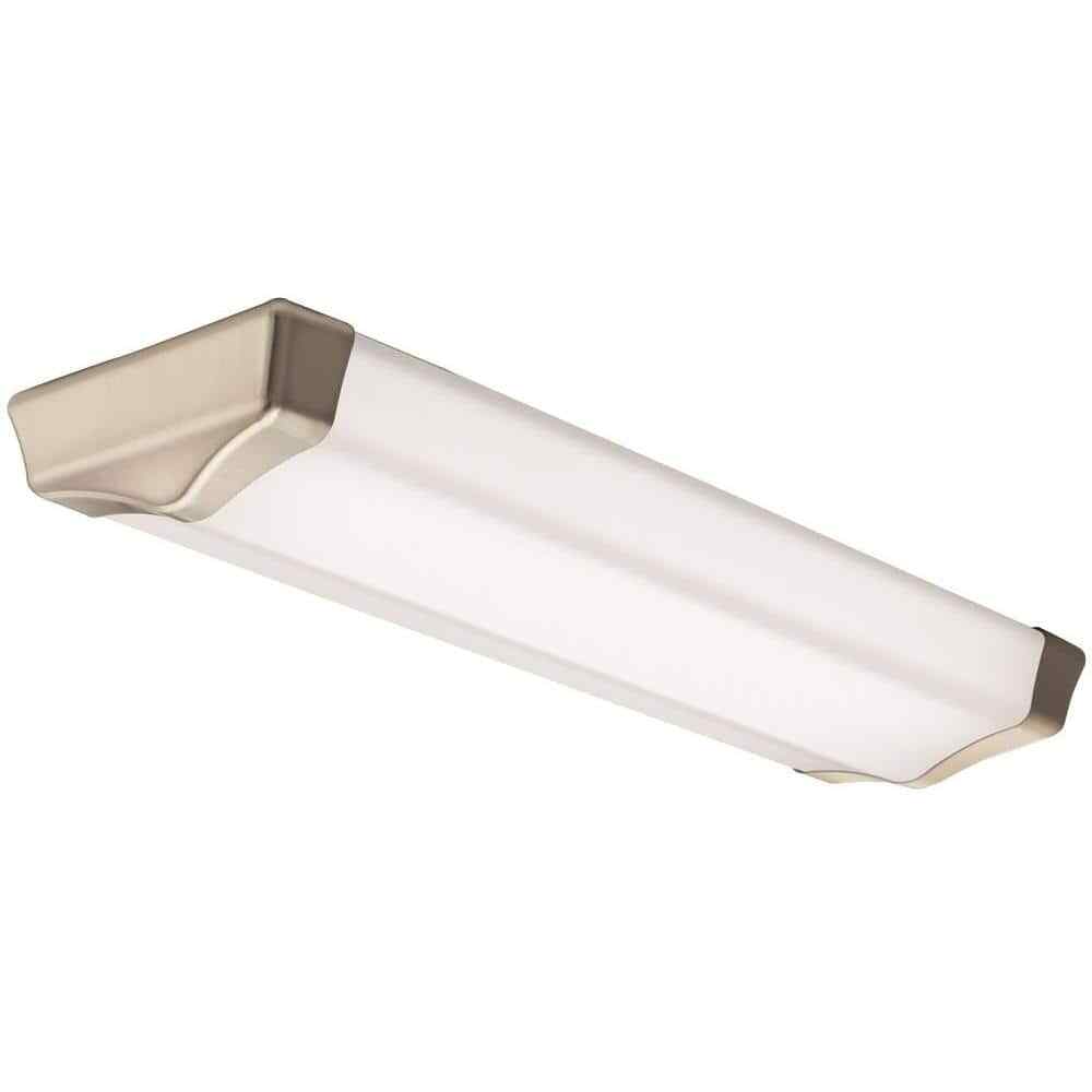 Bouldercrest 2ft Brushed Nickel LED Linear Flush Mount Ceiling Light Made in USA
