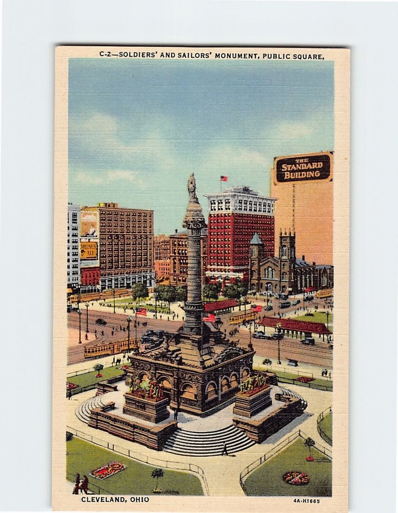 Postcard Soldiers' & Sailors' Monument Public Square Cleveland Ohio USA