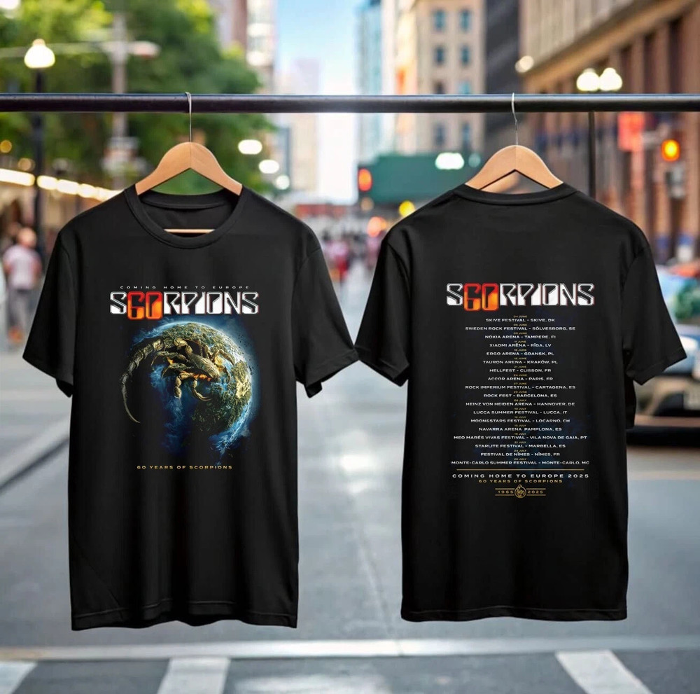 Scorpions 60th Anniversary Tour 2025 T-Shirt Rock Band Tee Gift for Metal Fans1
