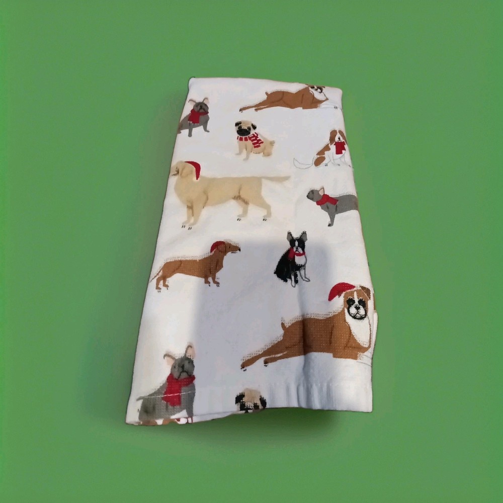 Purebred Puppy Christmas Kitchen Tea Towel New Without Tags K Design