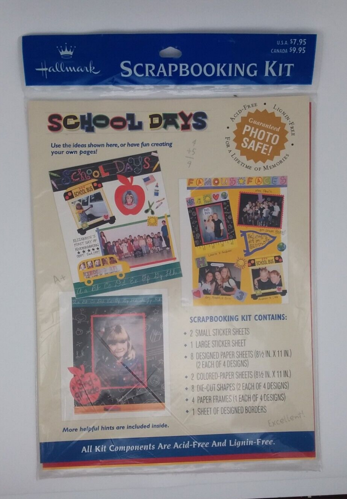 HALLMARK - SCRAPBOOKING KIT - School Days Crayola Craft Acid & Lignin Free NIP-image