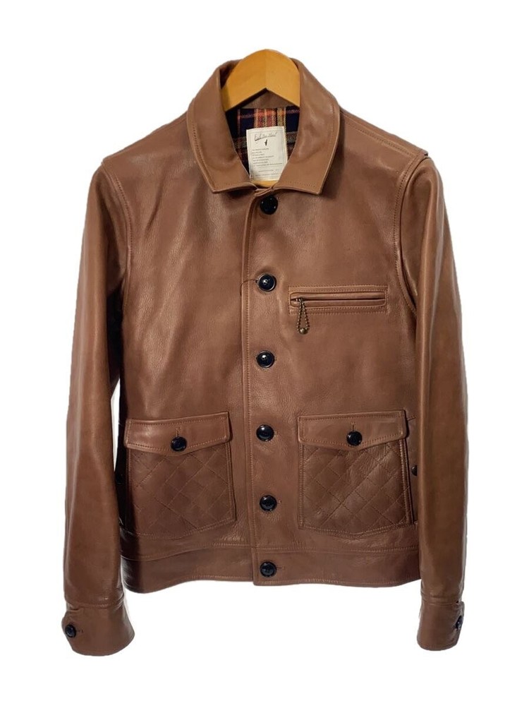 Trick or Treat Brown Cowhide Leather Jacket Blouson for Men 834-004 1306
