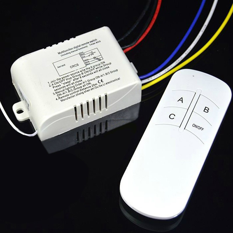 1/2/3 Way ON/OFF 220V Wireless Receiver Lamp Light Part RF Remote Control Switch