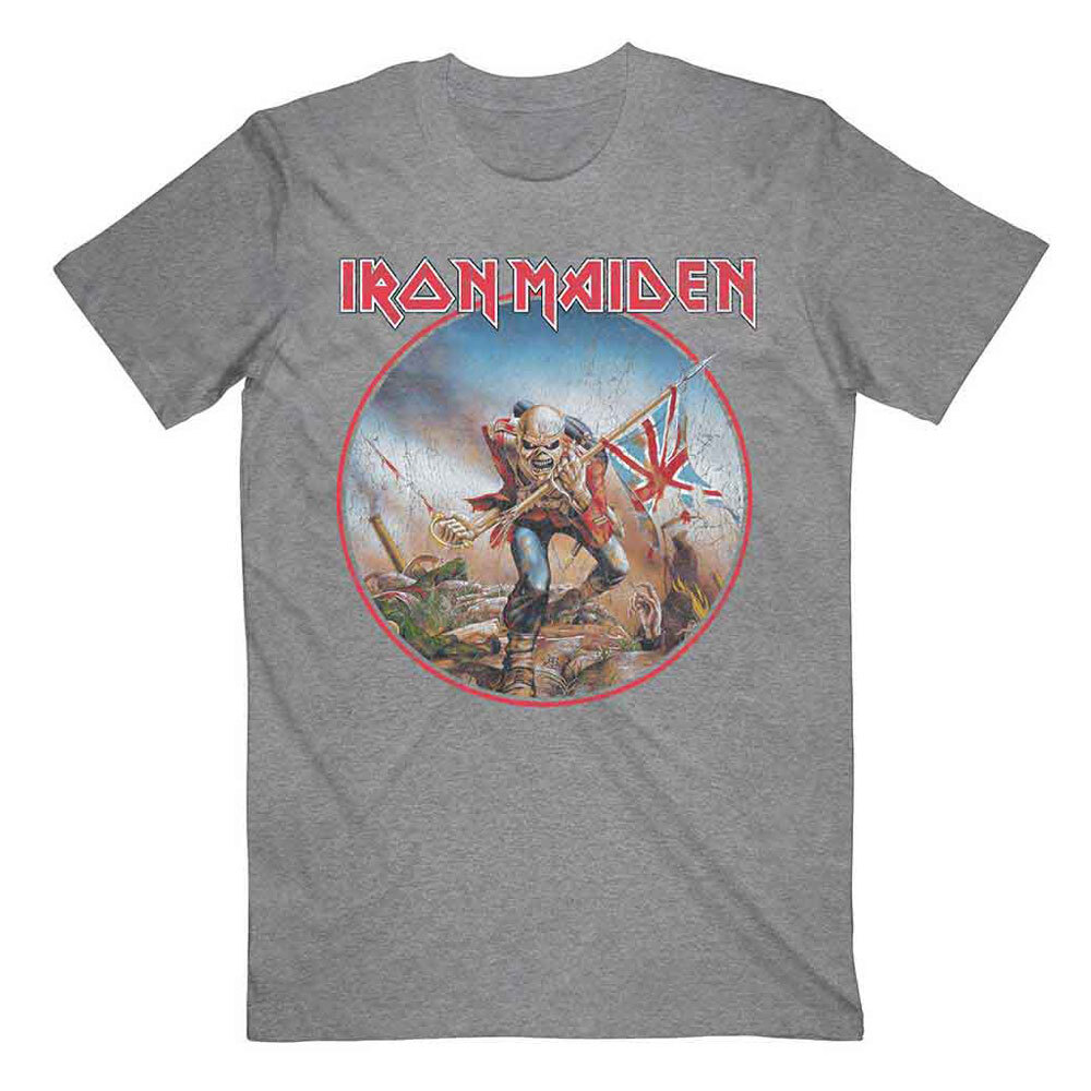 Iron Maiden Trooper Vintage Circle Graphic Rock T-Shirt