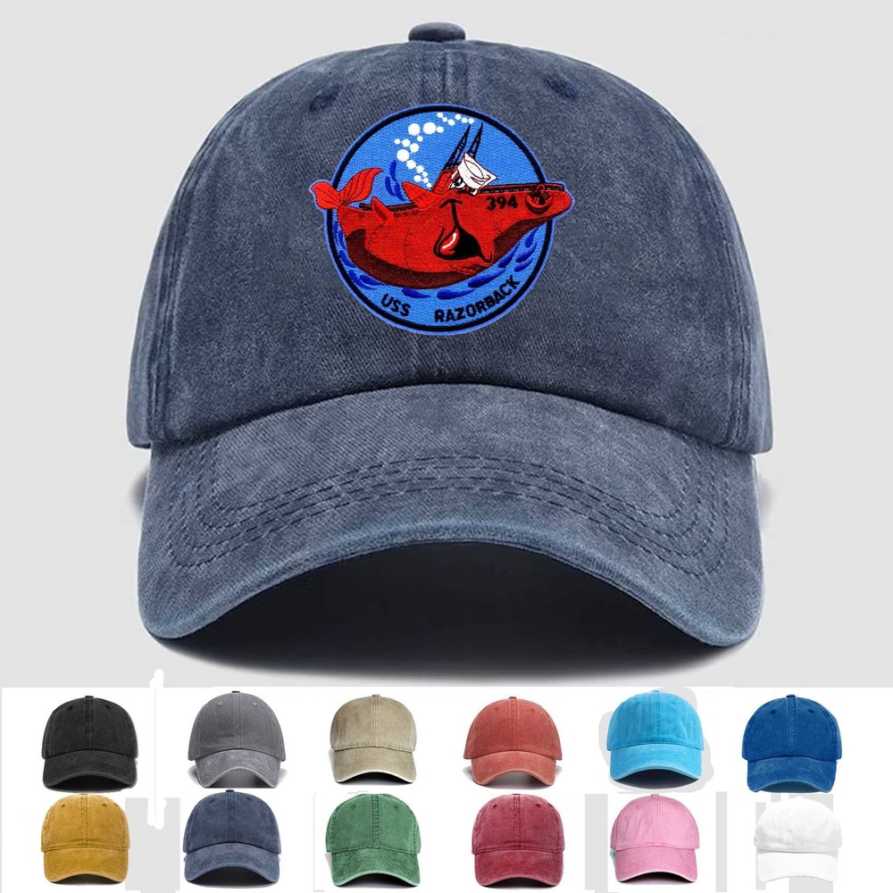 Custom Embroidered Hat SS-394 USS Razorback, Veteran Cap, Trucker Hat, Gift Idea