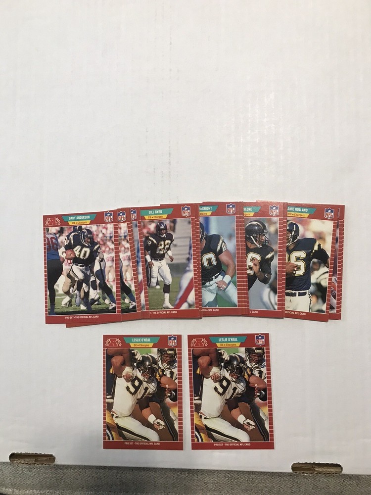 1989 Pro Set Football Series 1 San Diego Chargers Team Lot Of 24 Leslie O’Neal A