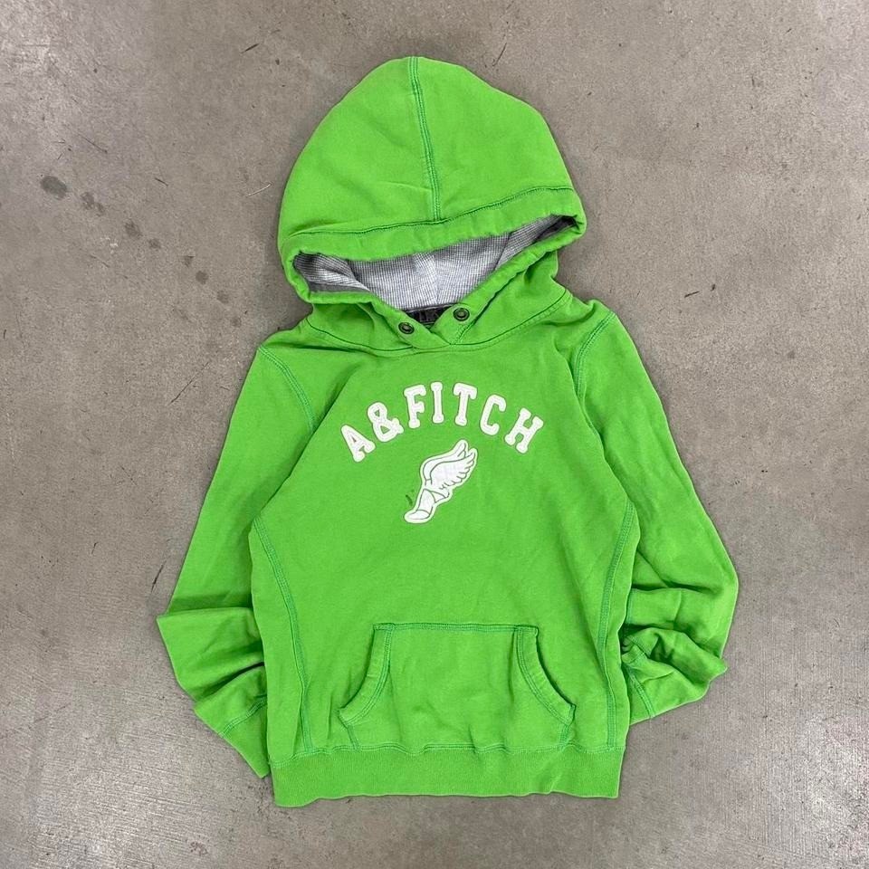 Vintage Style Y2K Abercrombie & Fitch Lime Green Hoodie Womens Size L