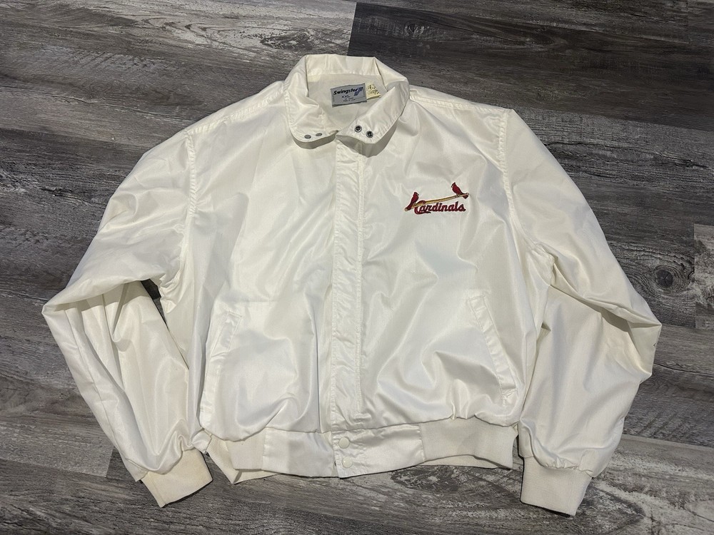 Vintage Mens Swingster Jacket Sz XXL White Cardinals Baseball 90s MLB STL