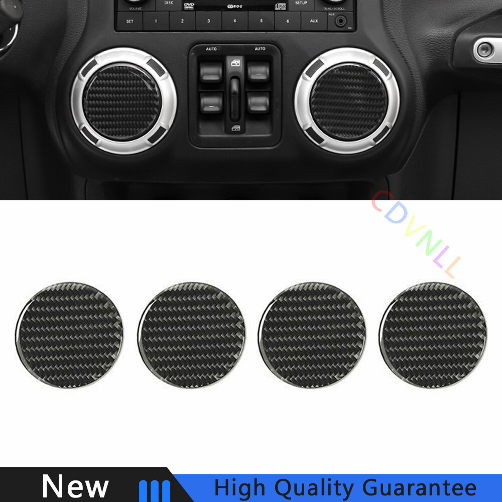 For Jeep Wrangler JK 11-17 Real Carbon Fiber Left And Right Air Outlet Vent Trim