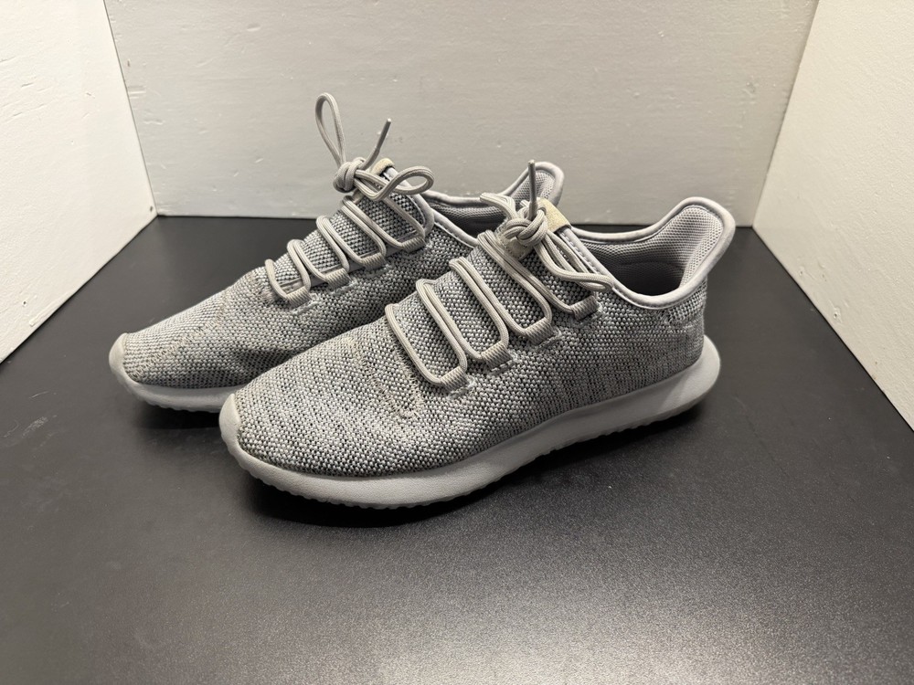 Adidas Tubular Shadow Knit Sneakers Mens 9.5 Gray Casual Lifestyle Slip On EUC