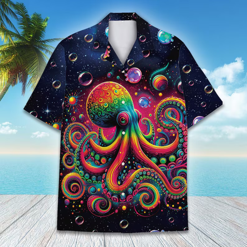 Trippy Octopus Hawaii Shirt Men Women Beach Vacation