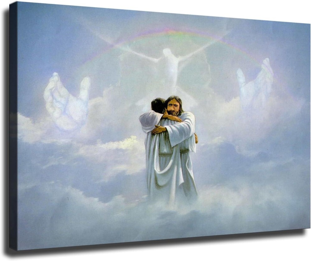Welcome Home To Heaven Jesus Christ Painting Poster Canvas Print Wall Art