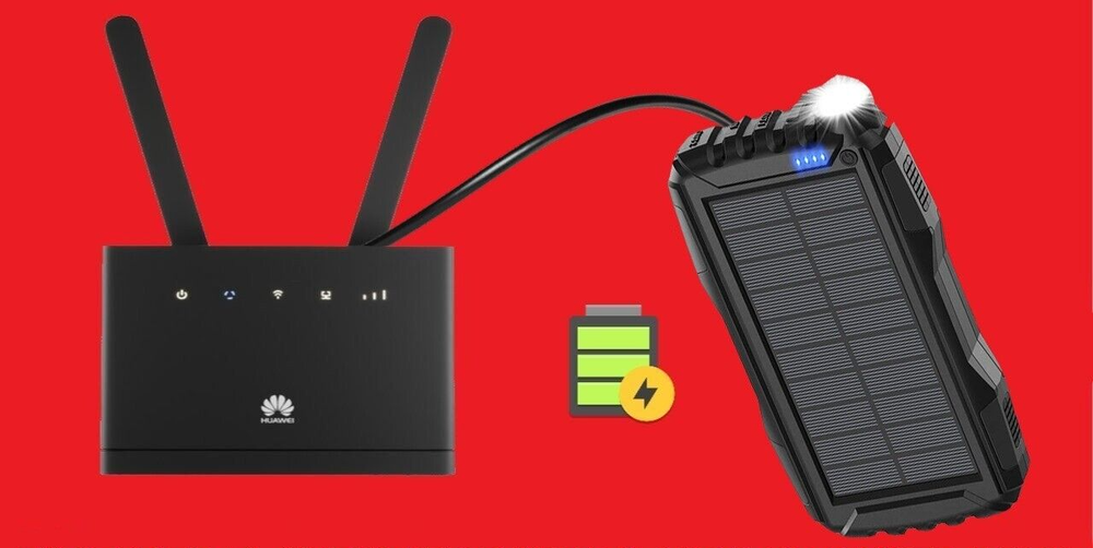 Solar Charger Power Bank 42800mAh and USB Power Boost Cable 5V to 12V