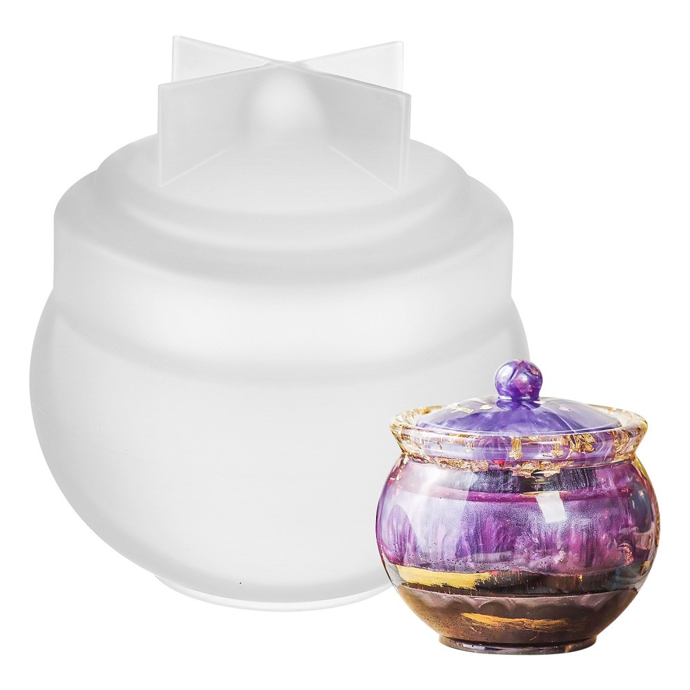 Epoxy Resin Silicone Jar Storage Box Mold for DIY Casting