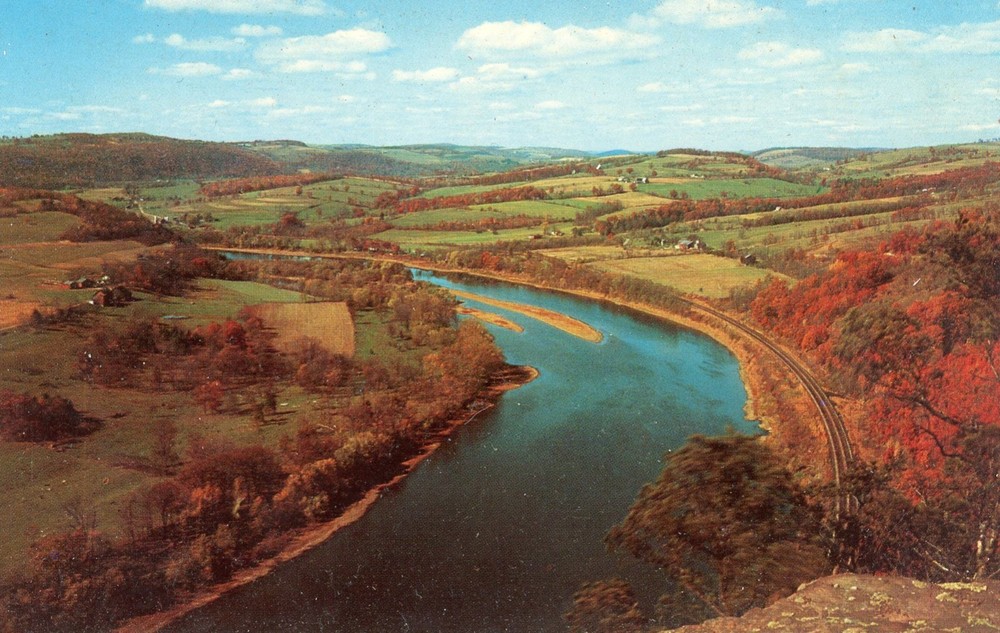 Wyalusing Rocks, Susquehanna River, Bradford County, Pennsylvania --POSTCARD