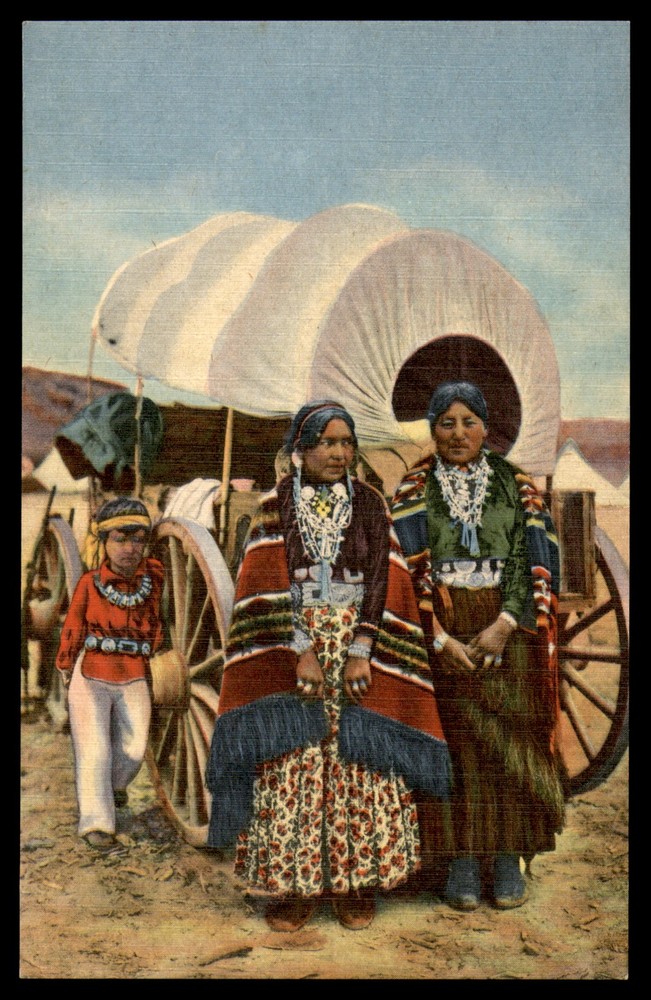 Postcard Navajo Women In Native Garb