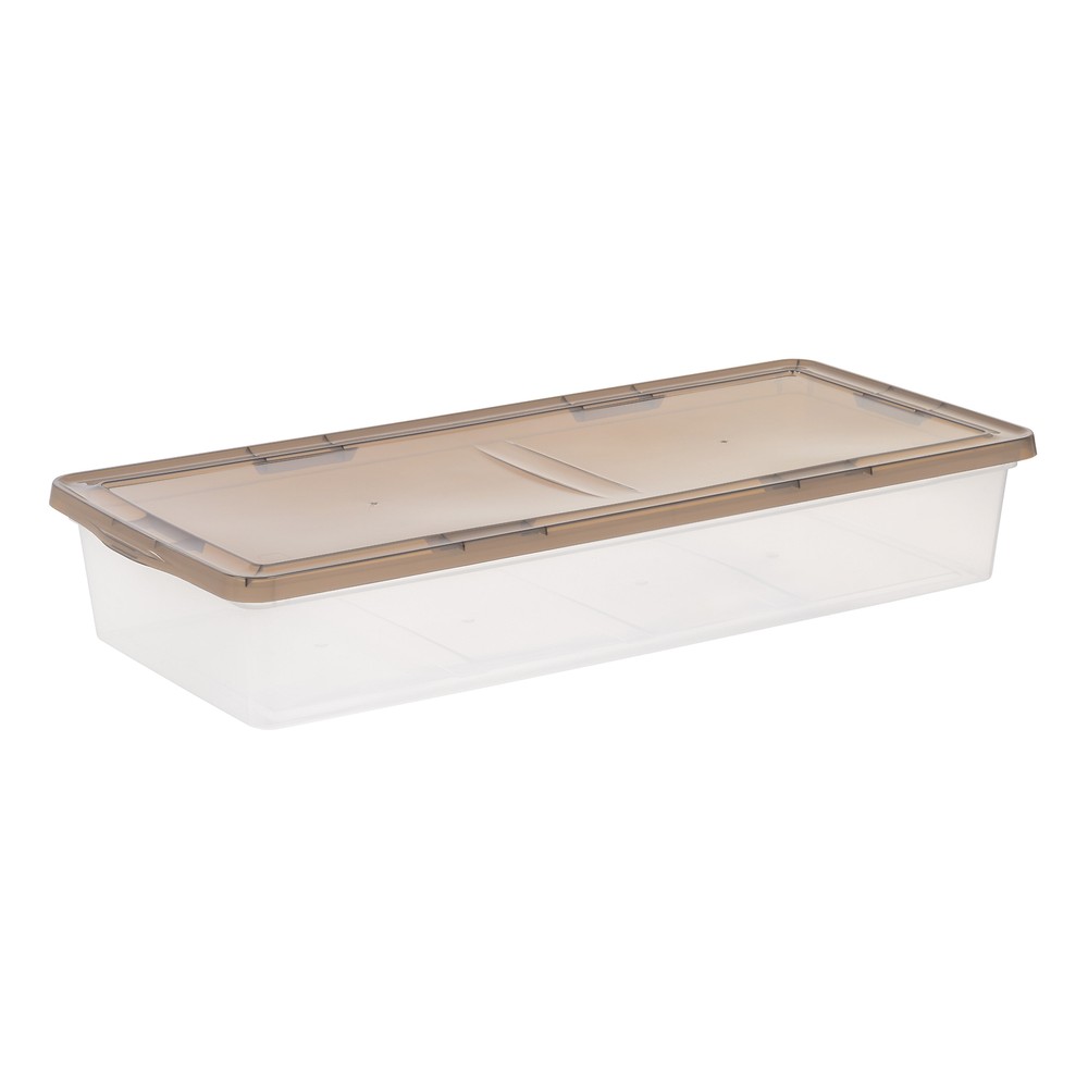 41 Qt Clear Stackable Underbed Storage Bins with Lids - Plastic Organizer Totes