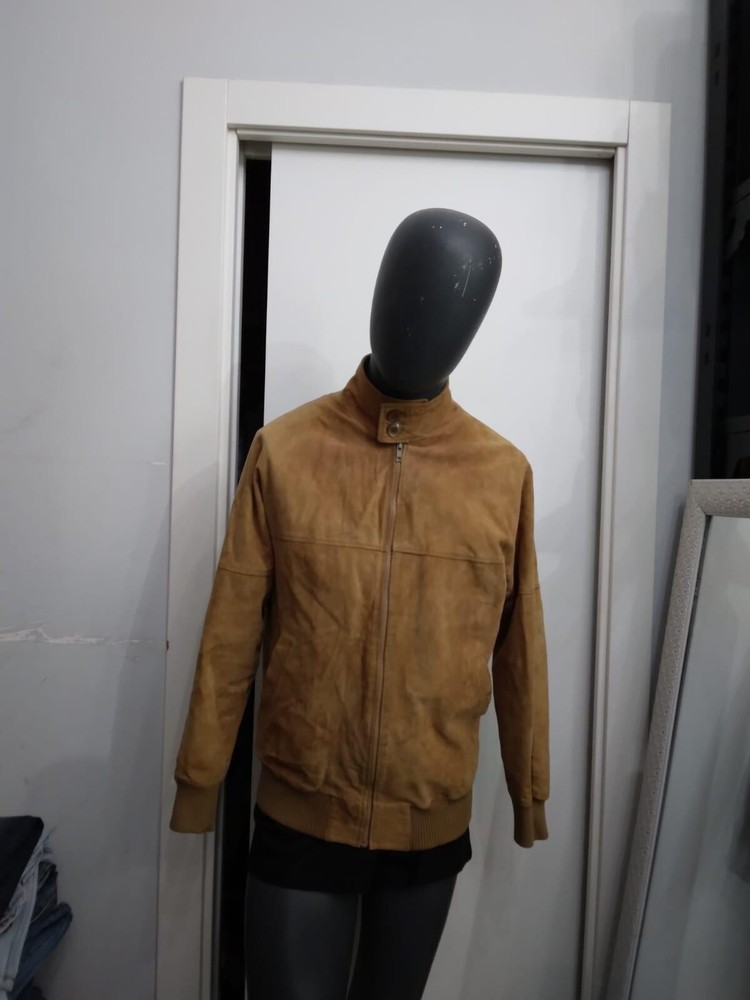 Real Leather Jacket Genuine Leather Used Man Size L Camel XYC922L