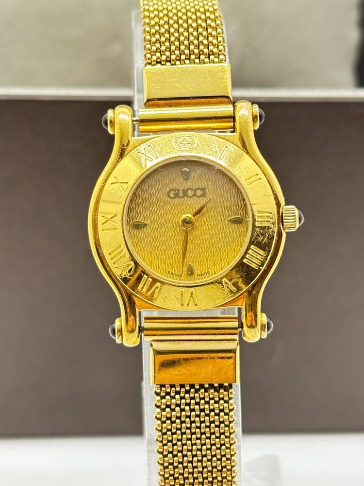 Vintage GUCCI 6500L Gold Dial Quartz Ladies Watch Exc+5 w Box Working