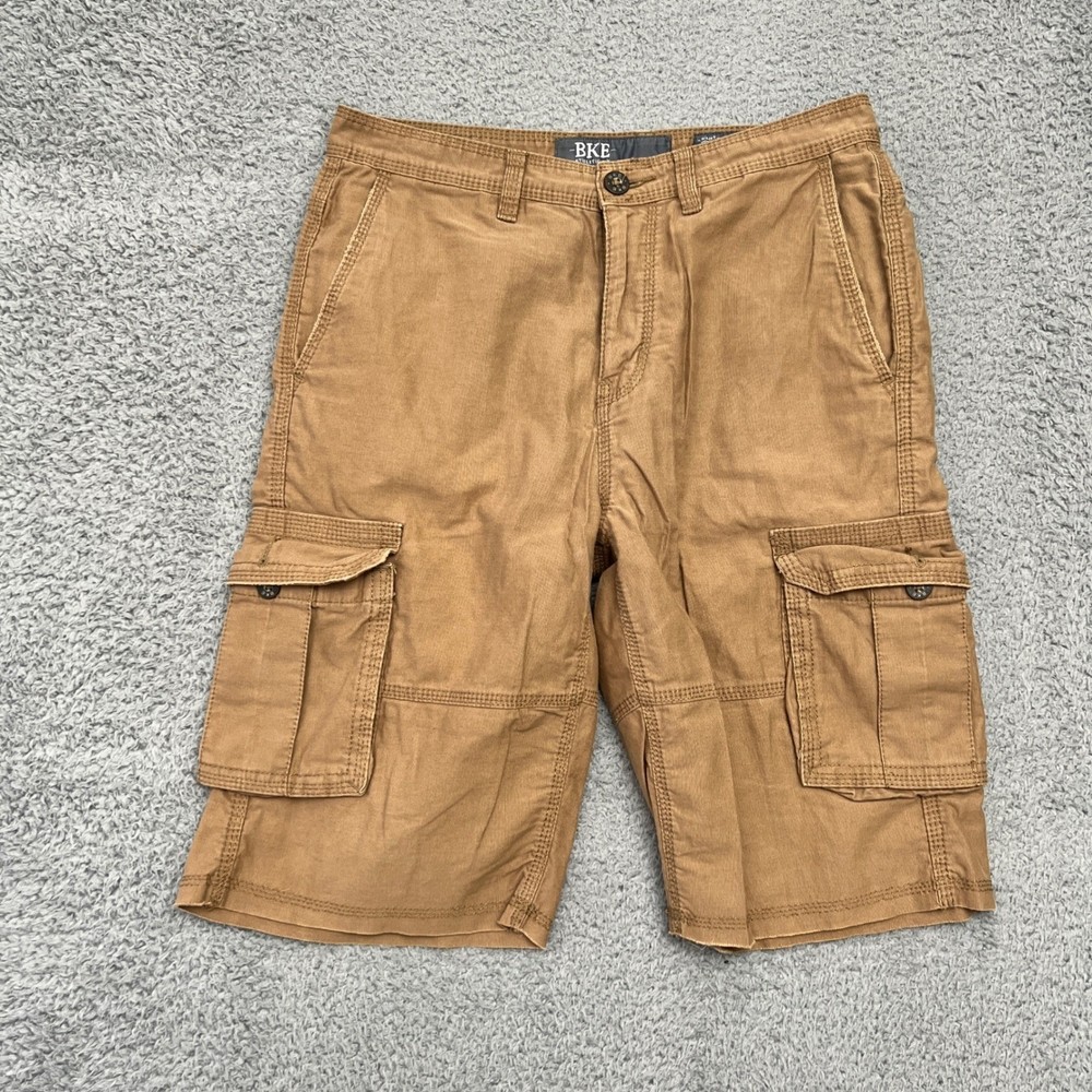 BKE Memphis Cargo Shorts Mens 30 Sand Excellent Athletic Fit Cotton Utility