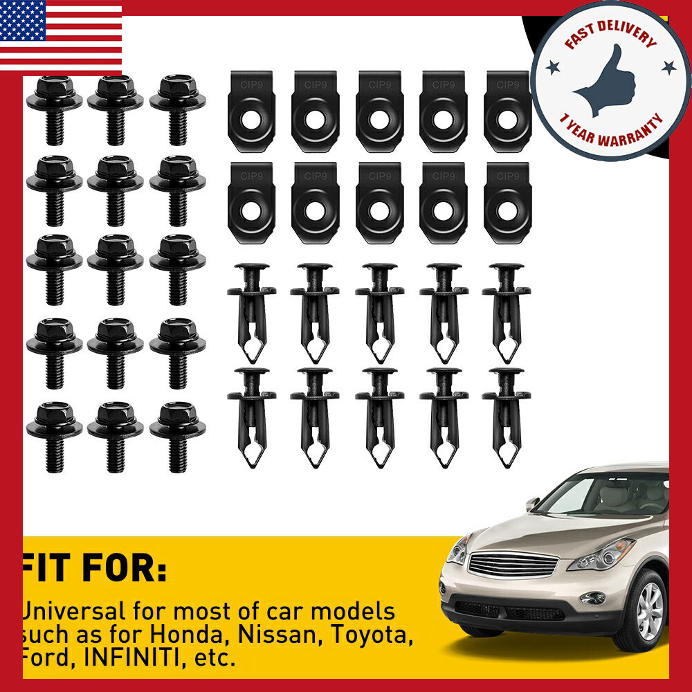 Car Body U-nut M6 Clips Bolts Engine Cover Undertray Splash Shield Guard EXS
