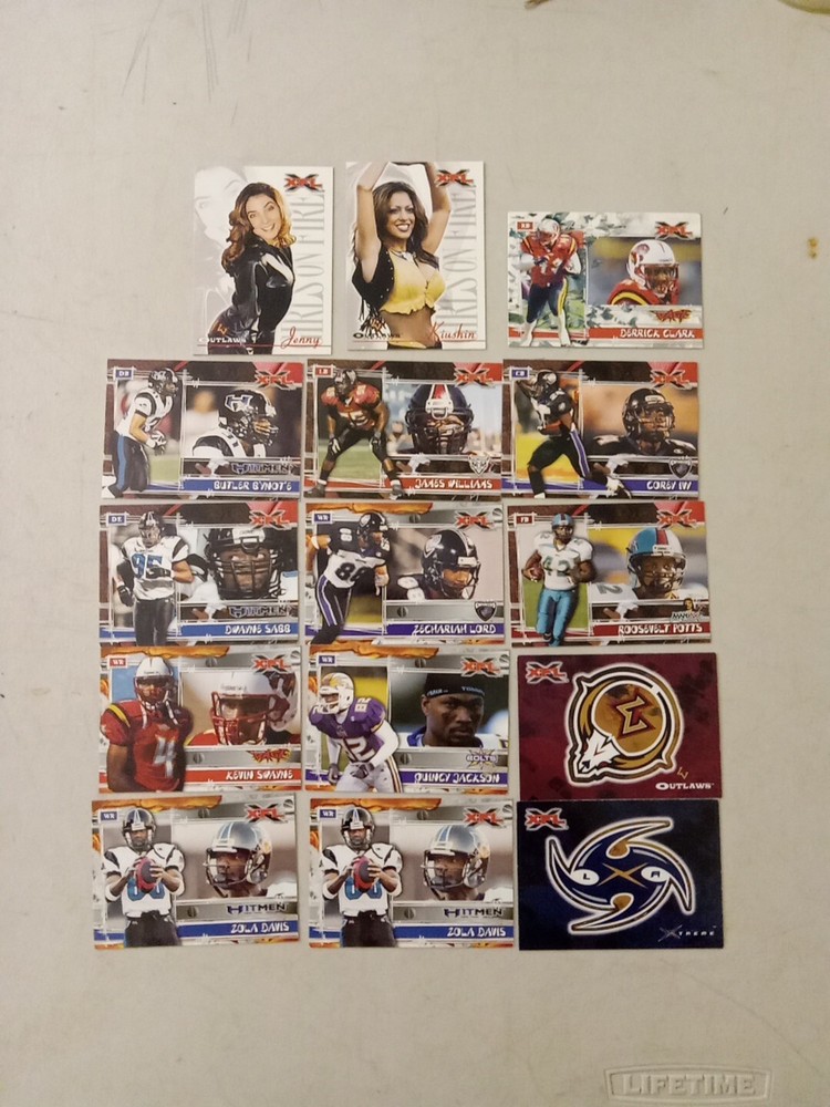 Lot Of 15 Vintage XFL Football Trading Cards 2001 Topps WWF WWE VTG NFL