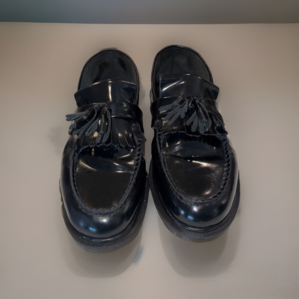 Dr. Martens Adrian Tassel Loafers Mens Size 10 Black Leather Slip On Shoes