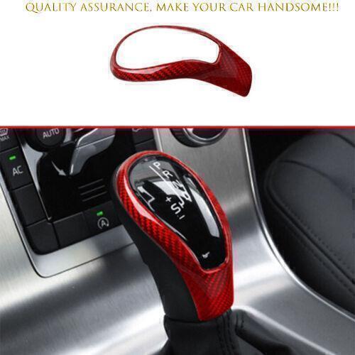 Volvo XC60 2010-2017 Red Dry Carbon Fiber Gear Shift Knob Cover