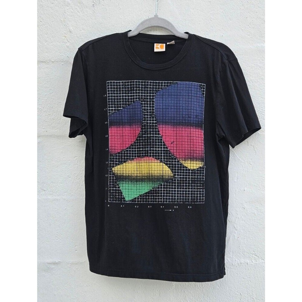 Hugo Boss Orange T Shirt Mens Small Black Graph Abstract Graphic Soft Cotton Tee-image