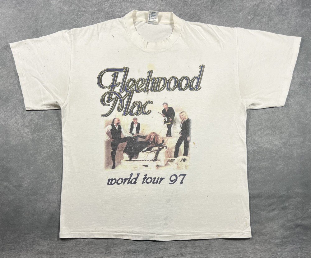 Vintage Fleetwood Mac World Tour 1997 Men's White T-Shirt Size XL