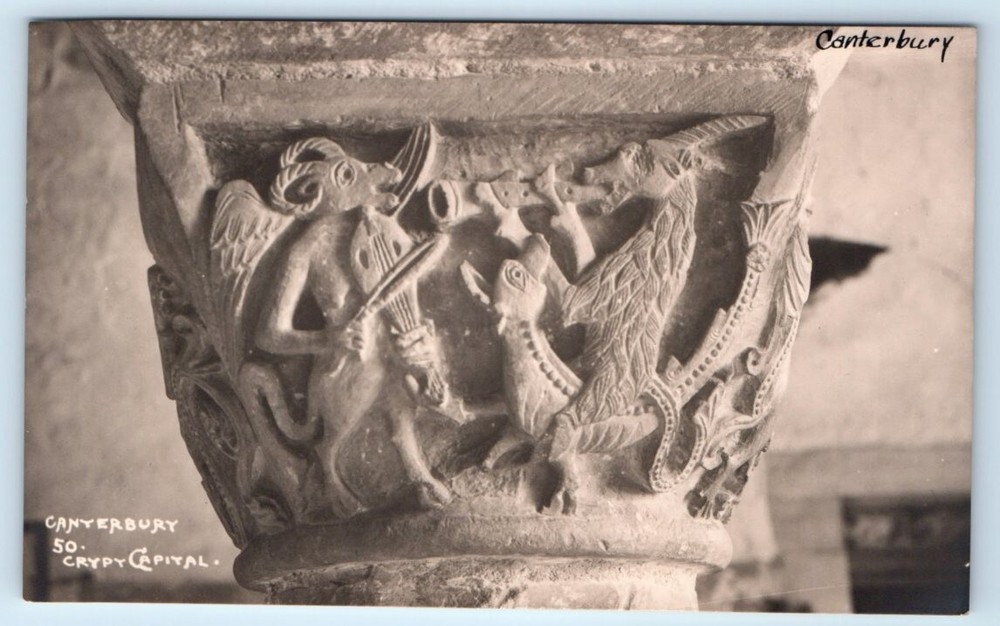 RPPC CANTERBURY Cathedral Crypt Capital UK W.A. Call Postcard