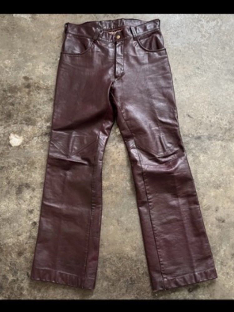 RARE VINTAGE TALON ZIPPER OXBLOOD LEATHER FLARES 60S 70S WILL ACCEPT OFFERS