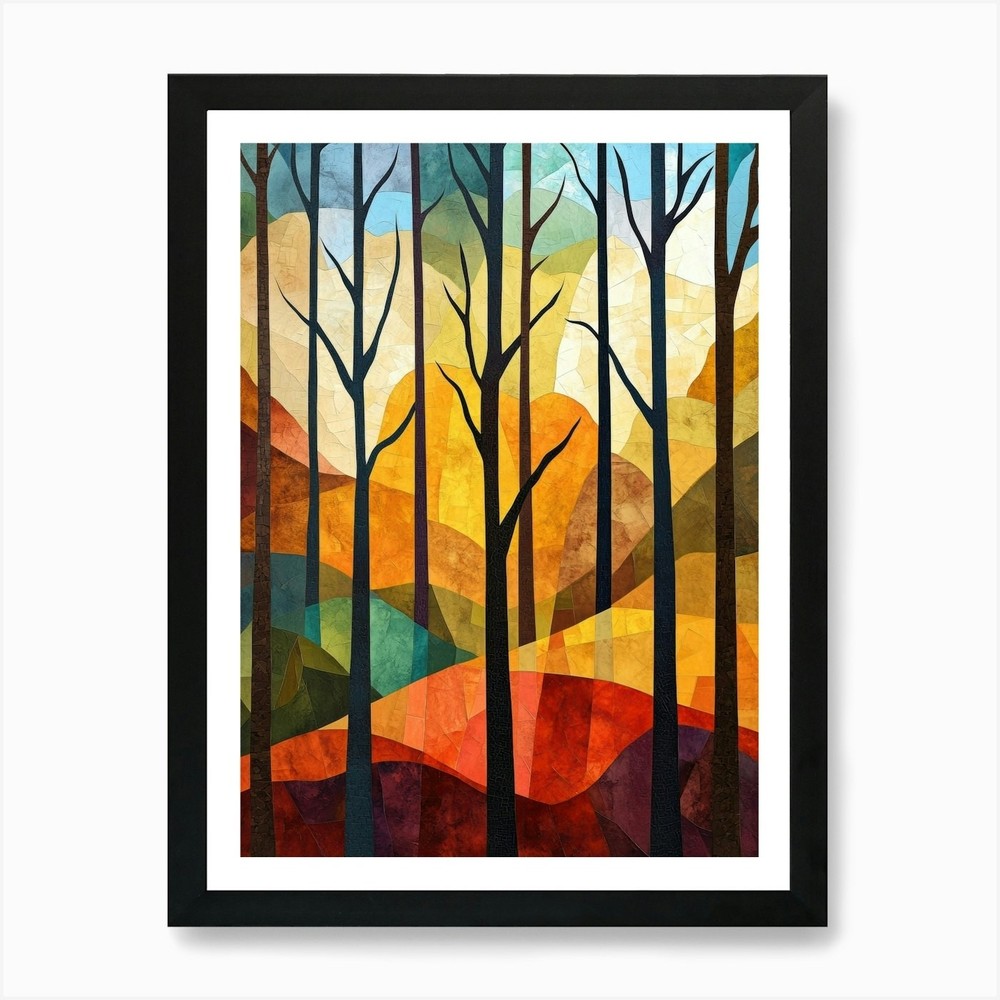 Autumn Trees 26 Art Print Framed Wall Art Poster Canvas Print Picture