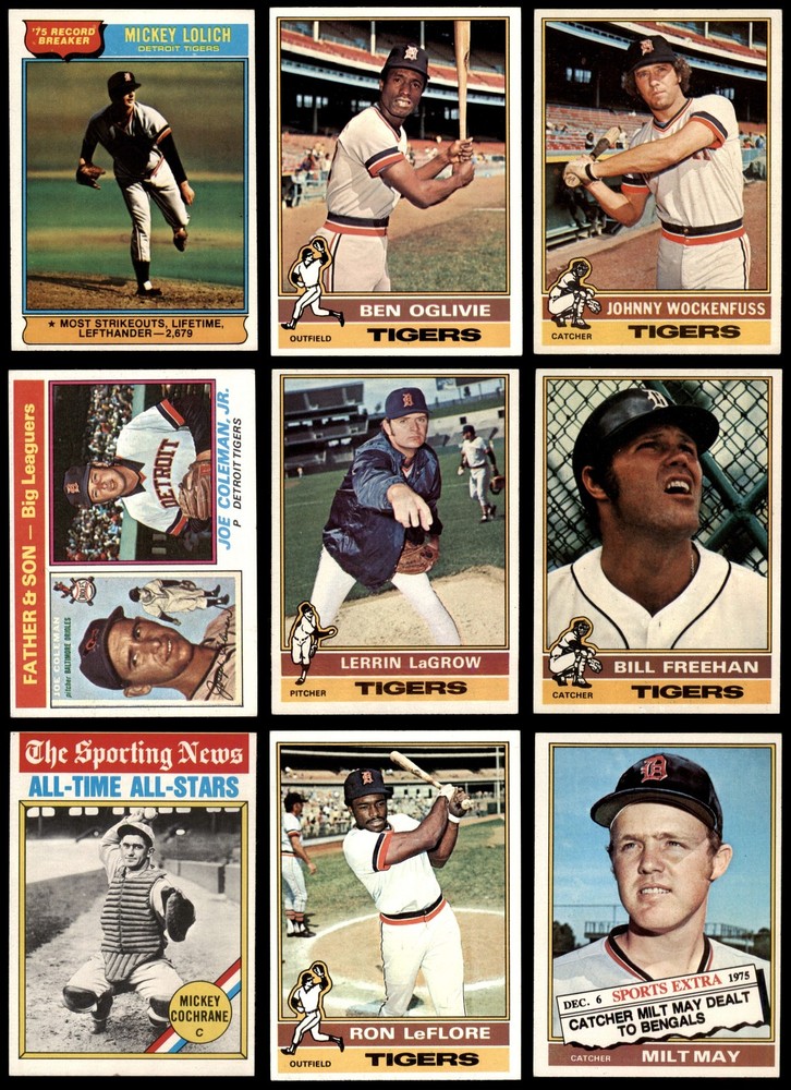 1976 Topps Tigers Near Team Set w/Traded 5.5 - EX+ 5185328 (29 / 35 cards)