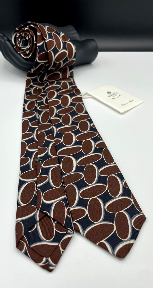 LUIGI BORRELLI Napoli Men's 100% Silk Tie ~ Black ~ Geometric ~ Made in Italy!